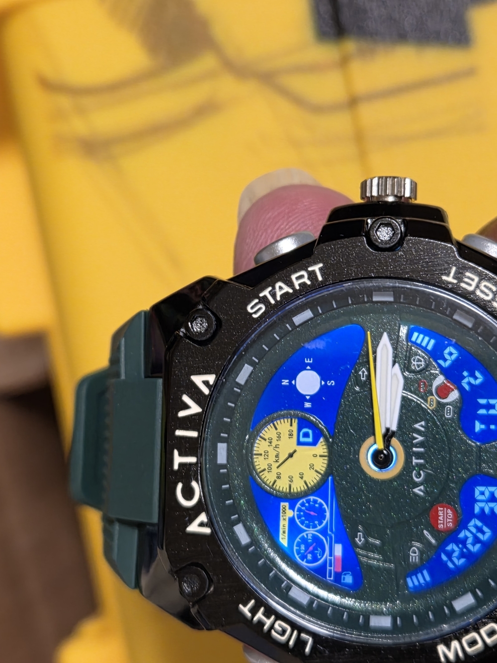 Ativa Green and Black Dual-Display Sport Watch
